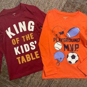 Carters Brand toddler boys Longsleeve tee Sz 4t 2 pc bundle.